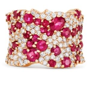 Effy Ruby Royale 14k Rose Gold, Ruby and Diamond Ring.  3.86 TWC